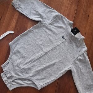 Nike Gray Baby Onesie with Long Sleeves